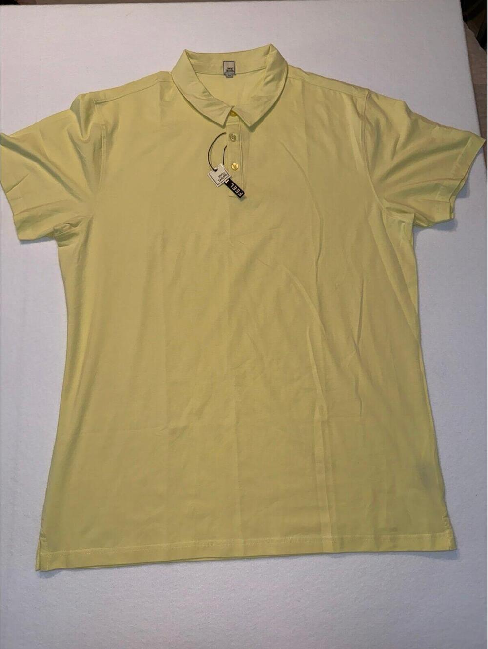 Swet‎ Tailor Men’s Performance Polo Shirt Yellow Short Sleeve Stretch 4XL NWT